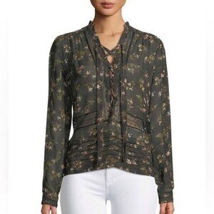 Zimmermann / Lace Up Sunny floral lace trim blouse 1 S
